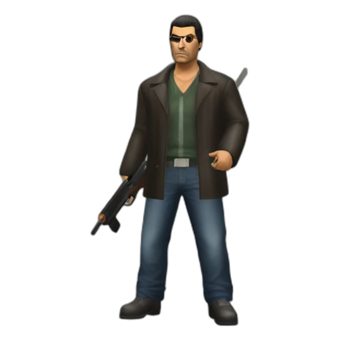 GTA III Italian Mafia man with shotgun sticker