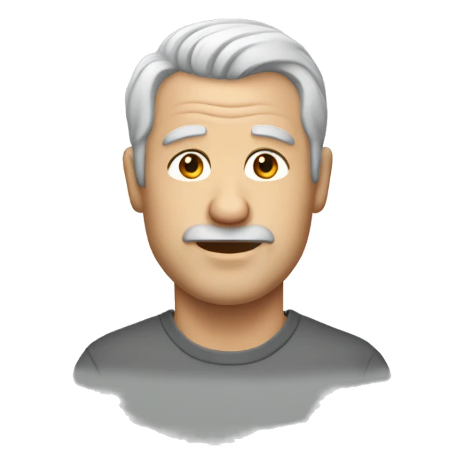 Middle aged white male with thinning grey hair sticker