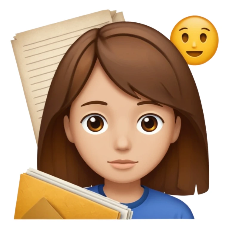 Brown hair art papers sticker