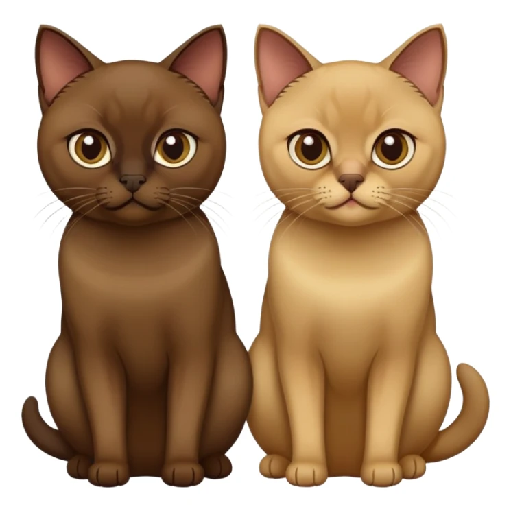 One dark brown Burmese and one beige Burmese cats sticker
