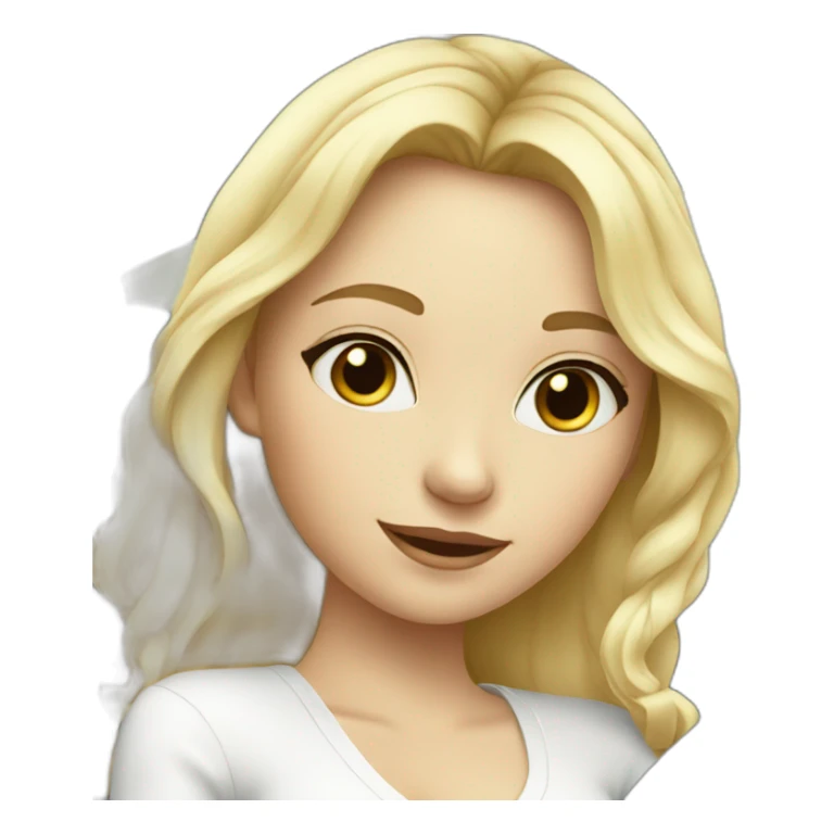 cute blonde girl in a white BMW car sticker