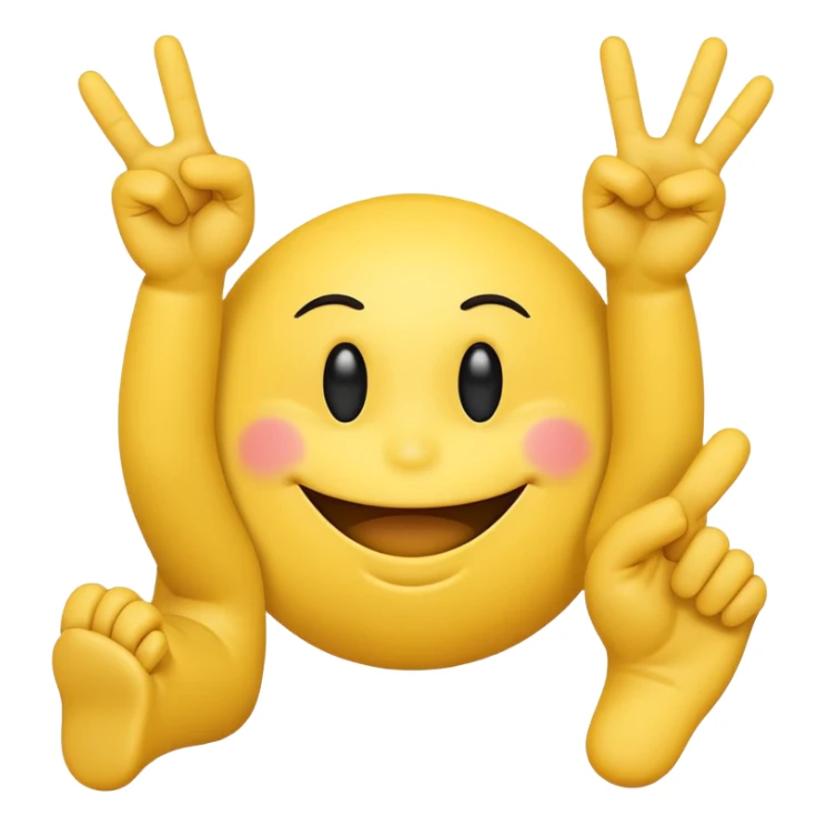 Smiley face with a attitude face and flipping his middle fingers of both hands and both feets sticker