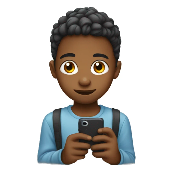 kid with smartphone sticker