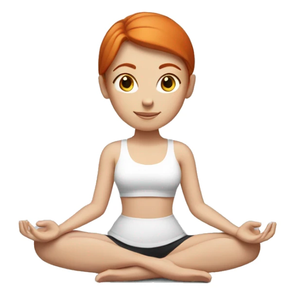 White girl redhead in a yoga position  sticker