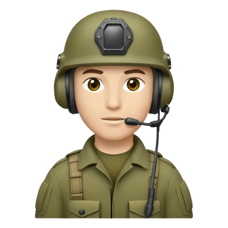 Modern soldier with tactical helmet and headset sticker