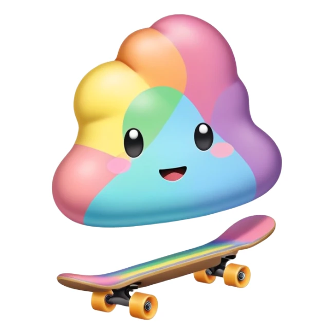  pastel rainbow kawaii Poop skateboarding  sticker