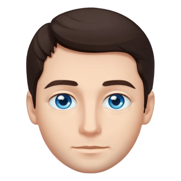 homme yeux bleu azur cheveux brun foncé sticker