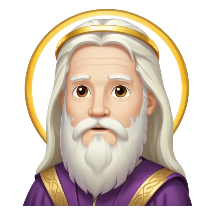 God, wise man with halo, long white hair, beard and white mustache sticker
