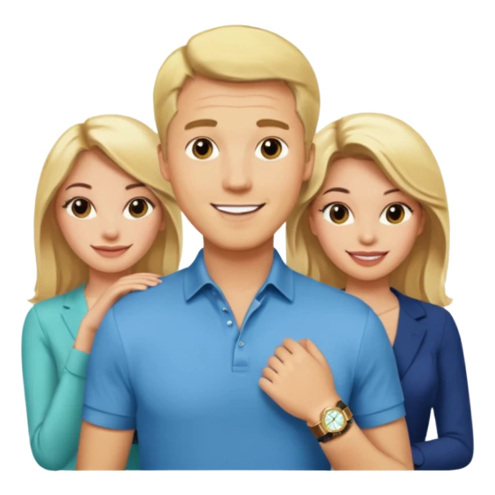 Rapper Blonde man with so much beatiful girls and he have a rolex sticker