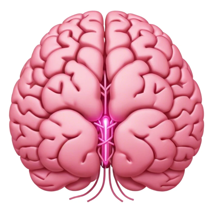 A ** pink human brain** with a energy net energy beam of thoughts... radiating loving thoughts while it rewires itself hearts  sticker