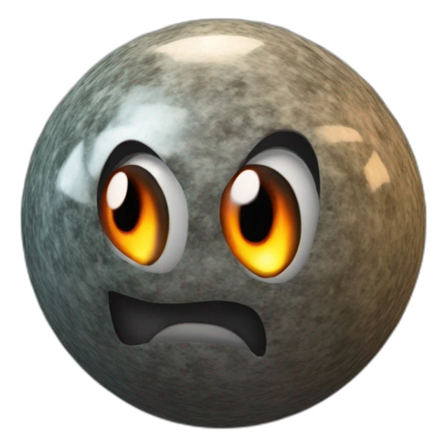 3d sphere with a cartoon wild diorite Blaze skin texture with good eyes sticker