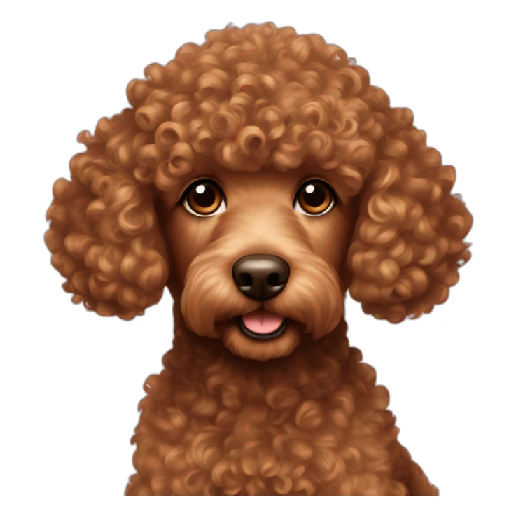 curly hair-poodle-brown sticker