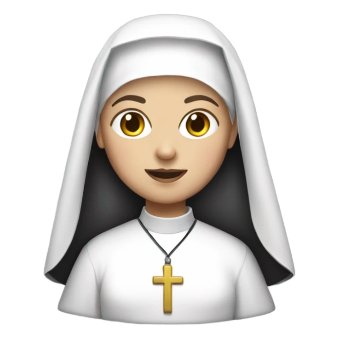 White brunette woman dressed as a nun sticker