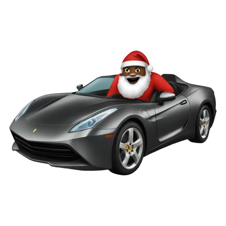 black santa in a sports car sticker