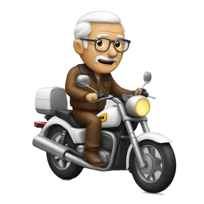 Grandpa on a motorbike sticker