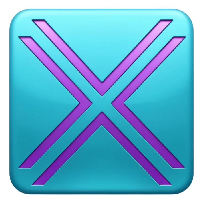 Purple and Cian symbol X twitter sticker