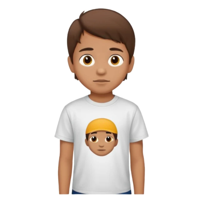 A 9 year old mexican boy with brown hair  sticker