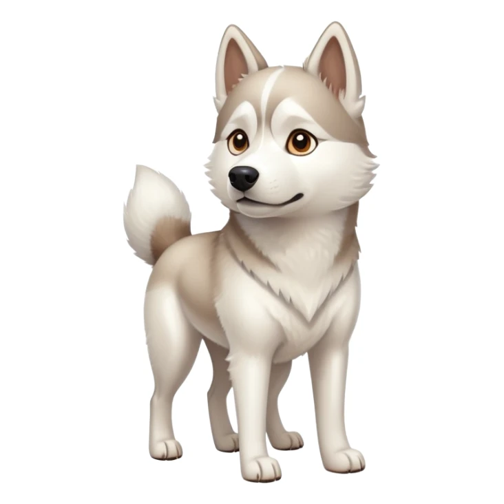 White with brown husky dog with pointy ears sticker