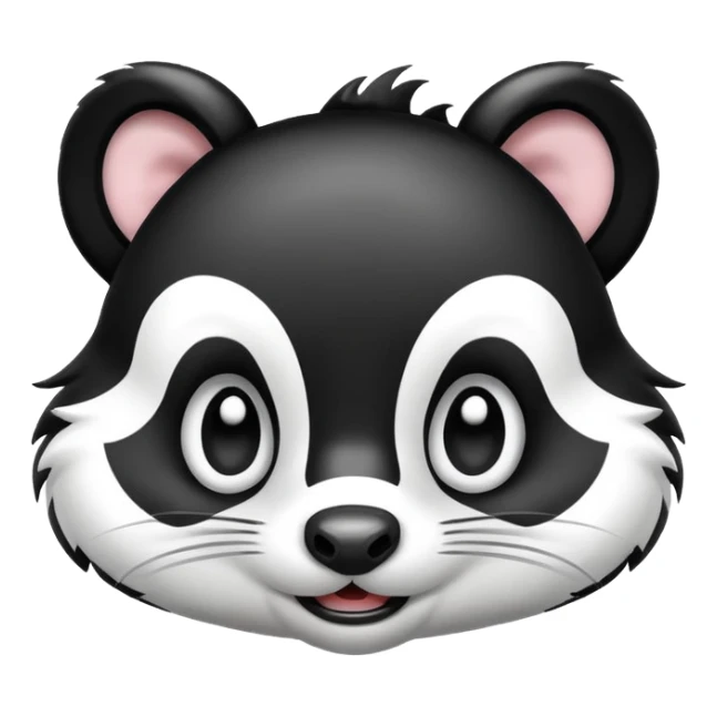Emoji of a skunk face sticker
