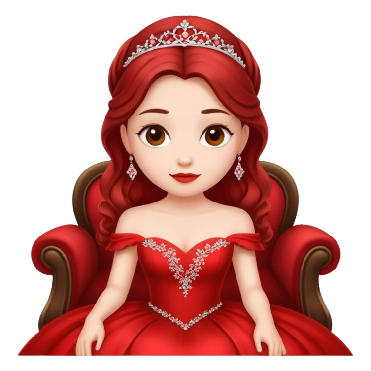 A beautiful girl wearing a red wedding dress sitting sticker