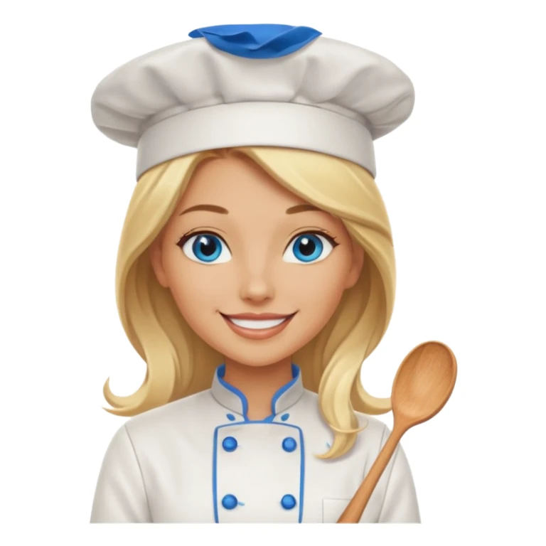 Sexy Long Blonde hair blue eyed female chef sticker