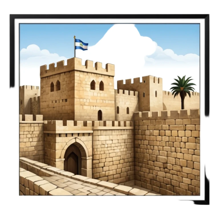 emoji highlighting the old city wall of Jerusalem with Jerusalem stone without borders on the emoji sticker