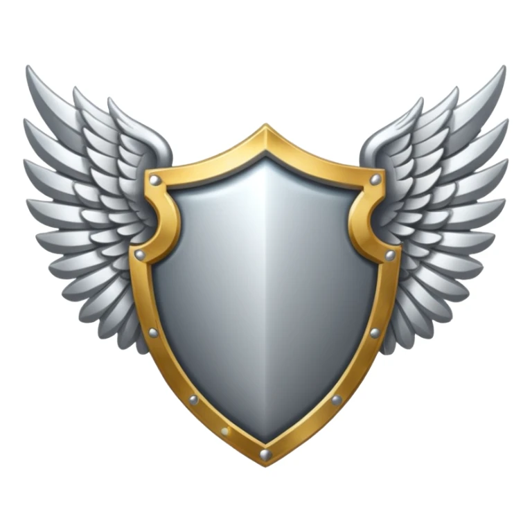 holy emblem with silver wings and shield in the middle sticker