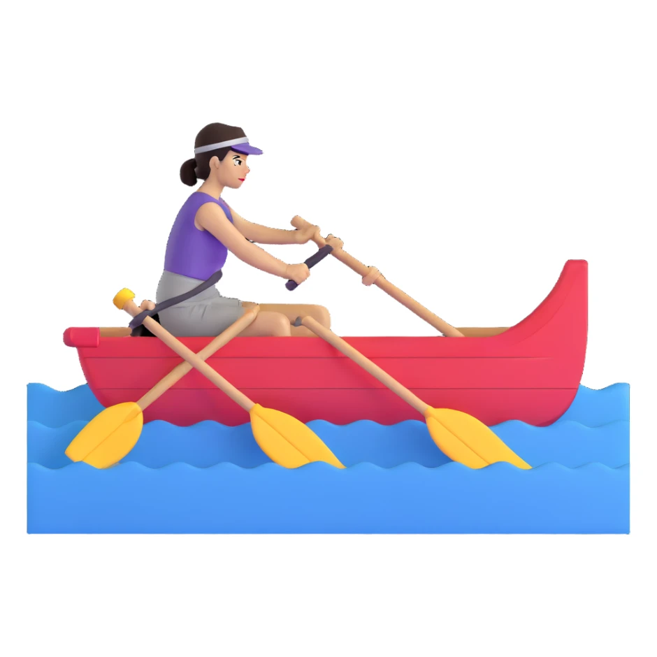 woman rowing a pink boat sticker