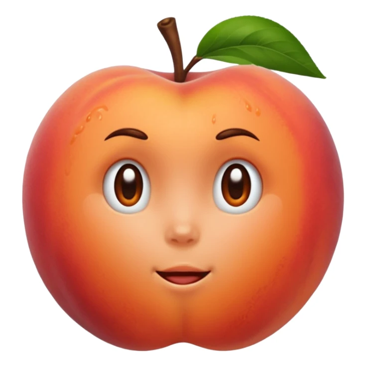 A peach with handmarks with hair sticker