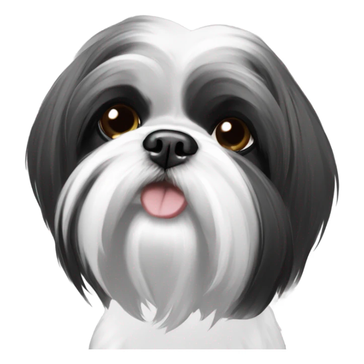 Shih Tzu, black and white ￼ sticker
