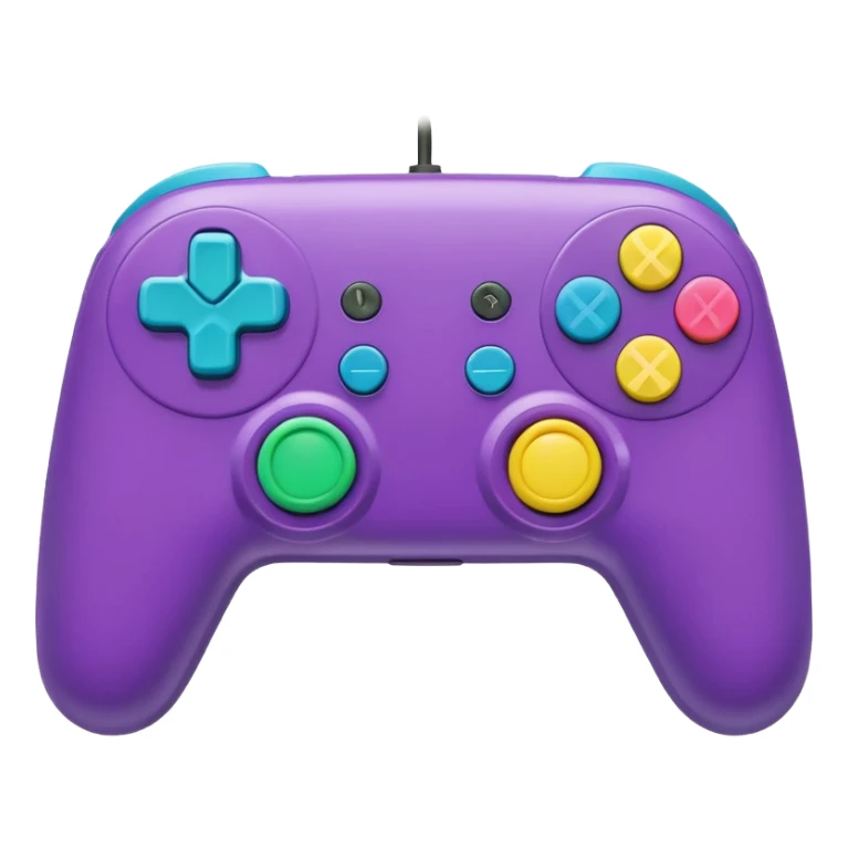 yellow, pink, blue, purple, green colored game controller sticker