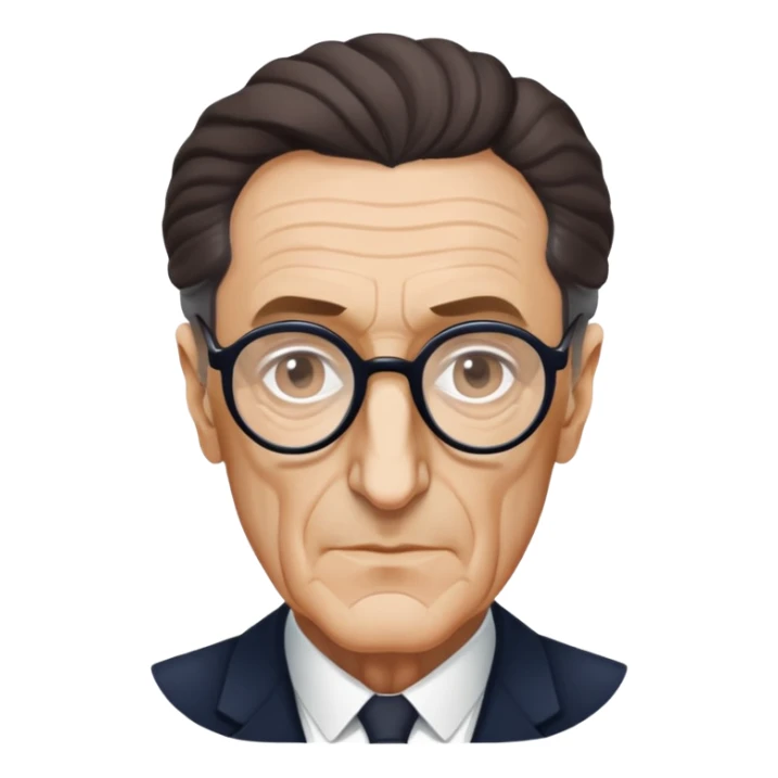 Maurice Merleau-Ponty, philosopher, French, academic vibe, glasses sticker