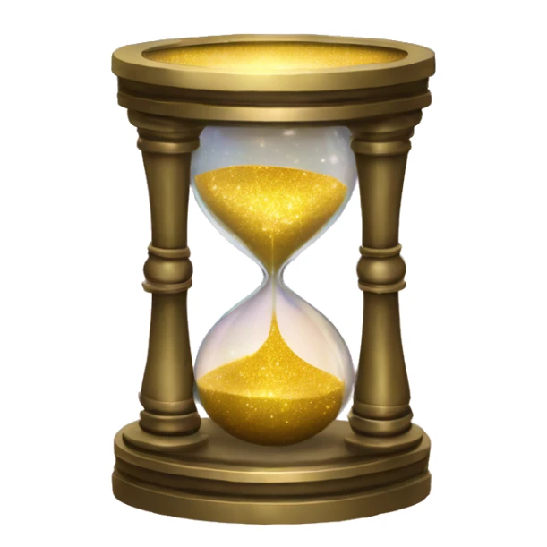 Gilded sparkling shimmering hourglass with nebula galaxy golden inside sticker