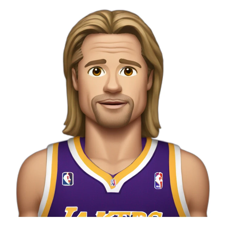 brad pitt wearing lakers jersey sticker