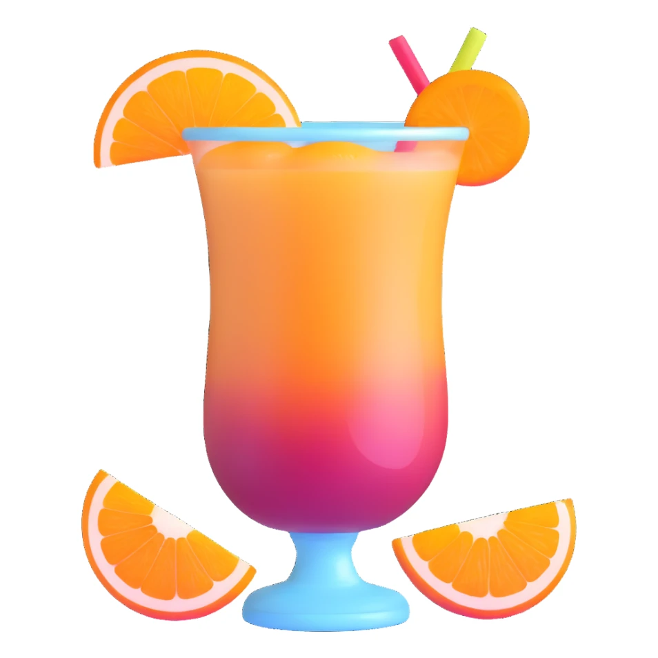 frozen sangria slushie with orange and apple slices sticker