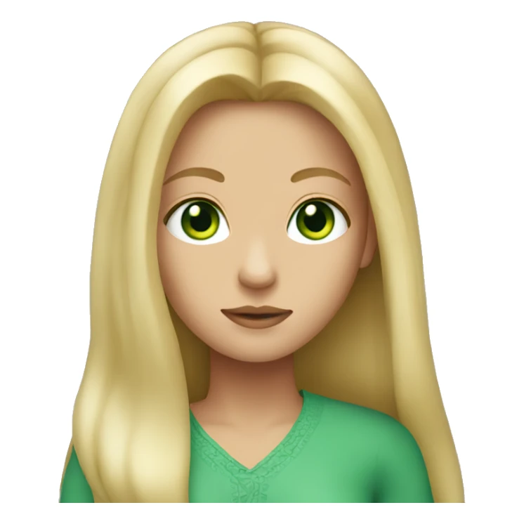 girl with green eyes and long blonde hair sticker