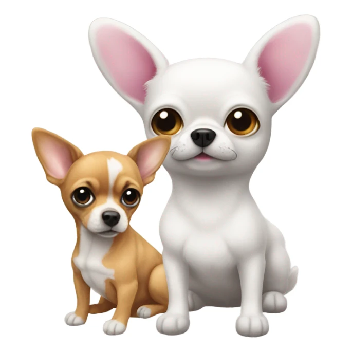 Stuffed animal half bunny and half chihuahua  sticker