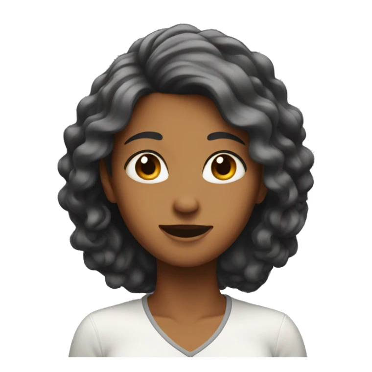 women looking up at her hair sticker