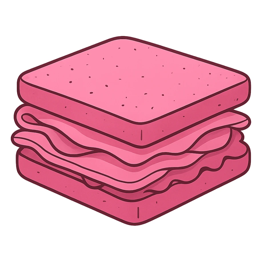 pink sandwich, no background sticker