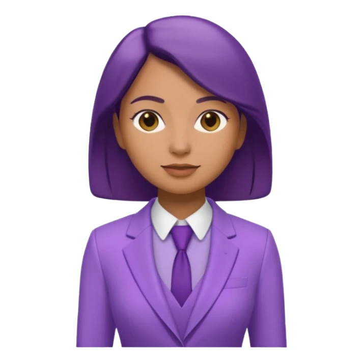 lavender-purple women’s Suit, smooth rounded neckline, simple design, glossy surface, plain background, Memoji-style. sticker