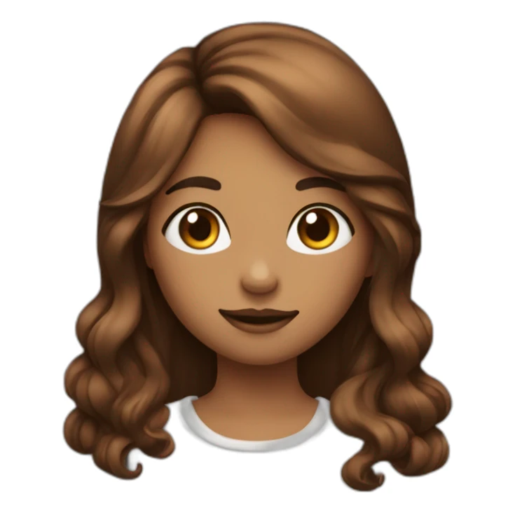 Fille avec longs cheveux marron et yeux marrons sticker