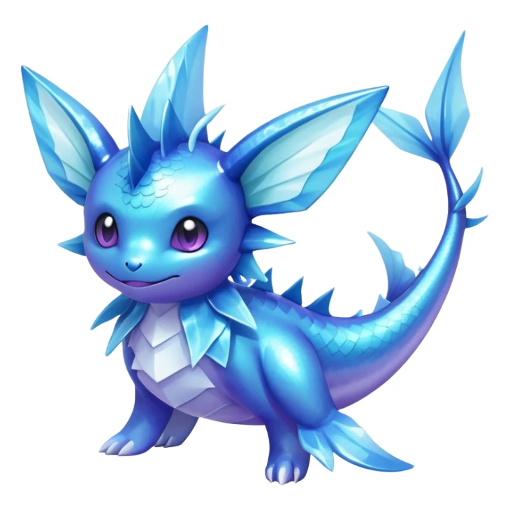 Shiny iridescent Vaporeon-Latios-fakemon-hybrid sticker