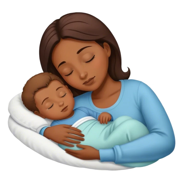 Mother and baby boy sleeping  sticker