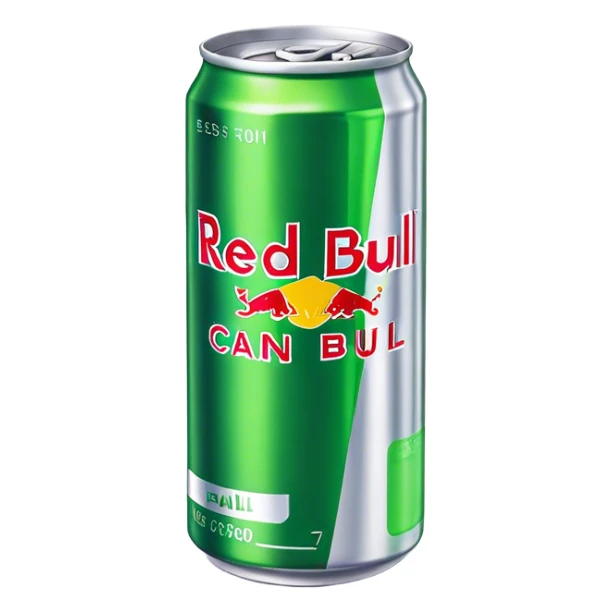Red Bull can with green color palette sticker