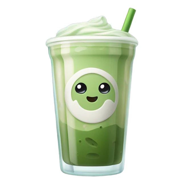 Iced matcha latte in a curvy y2k style glass  sticker