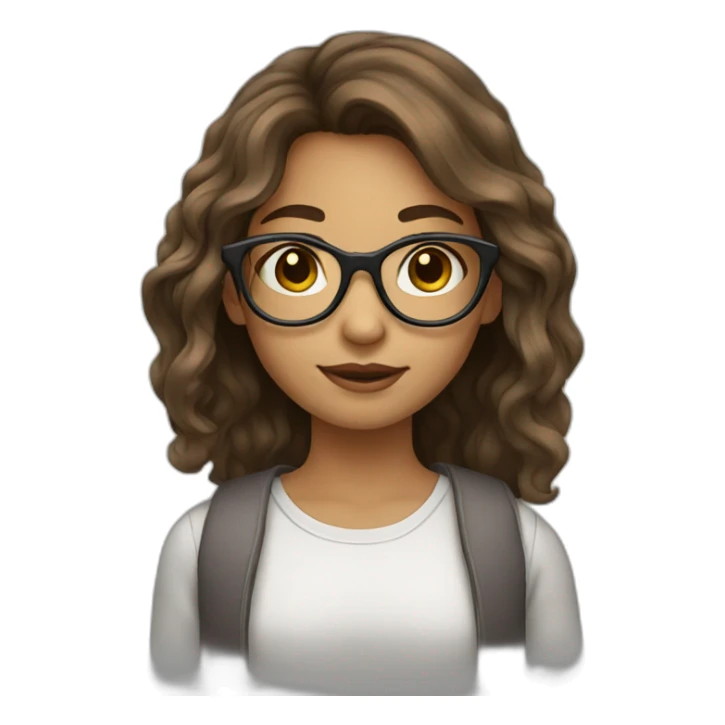 Girl-with-long-hair-brown-eyes-wearing-glasses sticker