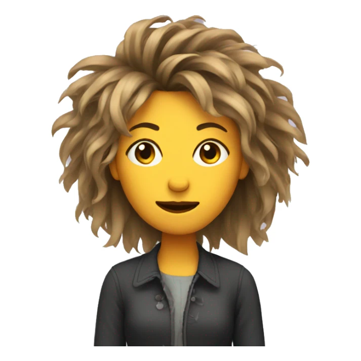 woman face with messy hair sticker