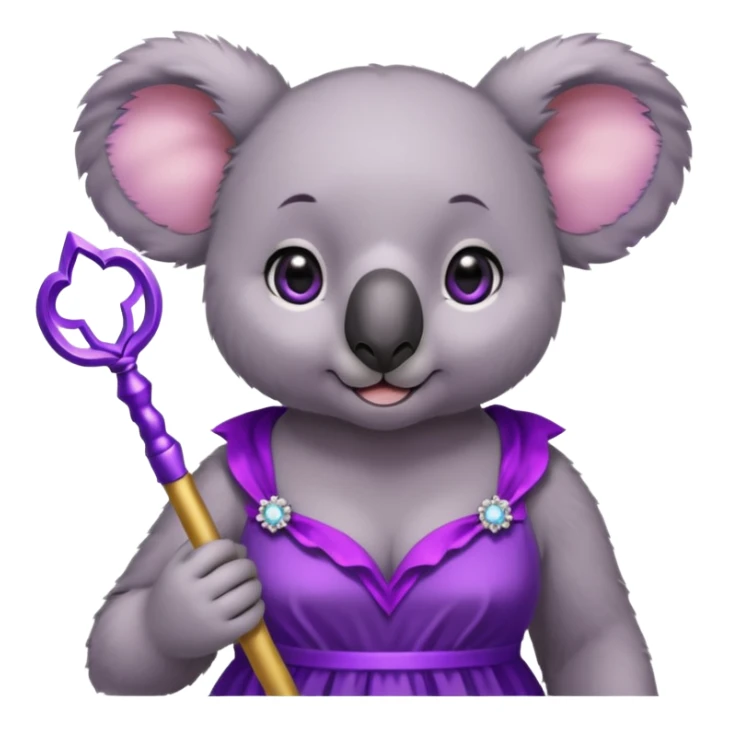 koala purple drees eyelashe magic wand sticker