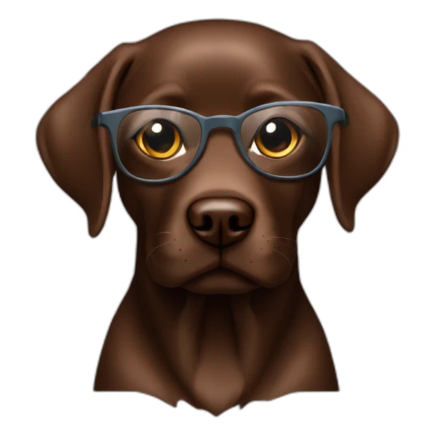 Labrador Retriver chocolate color whit a wand and glasses sticker