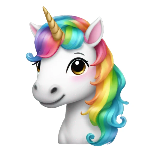 Cute baby unicorn with rainbow hair sticker